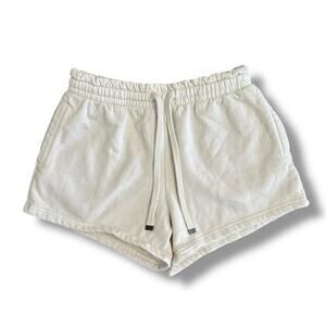Talentless 100% Cotton Fleece Lounge Shorts‎ Women’s Medium Cream Off White